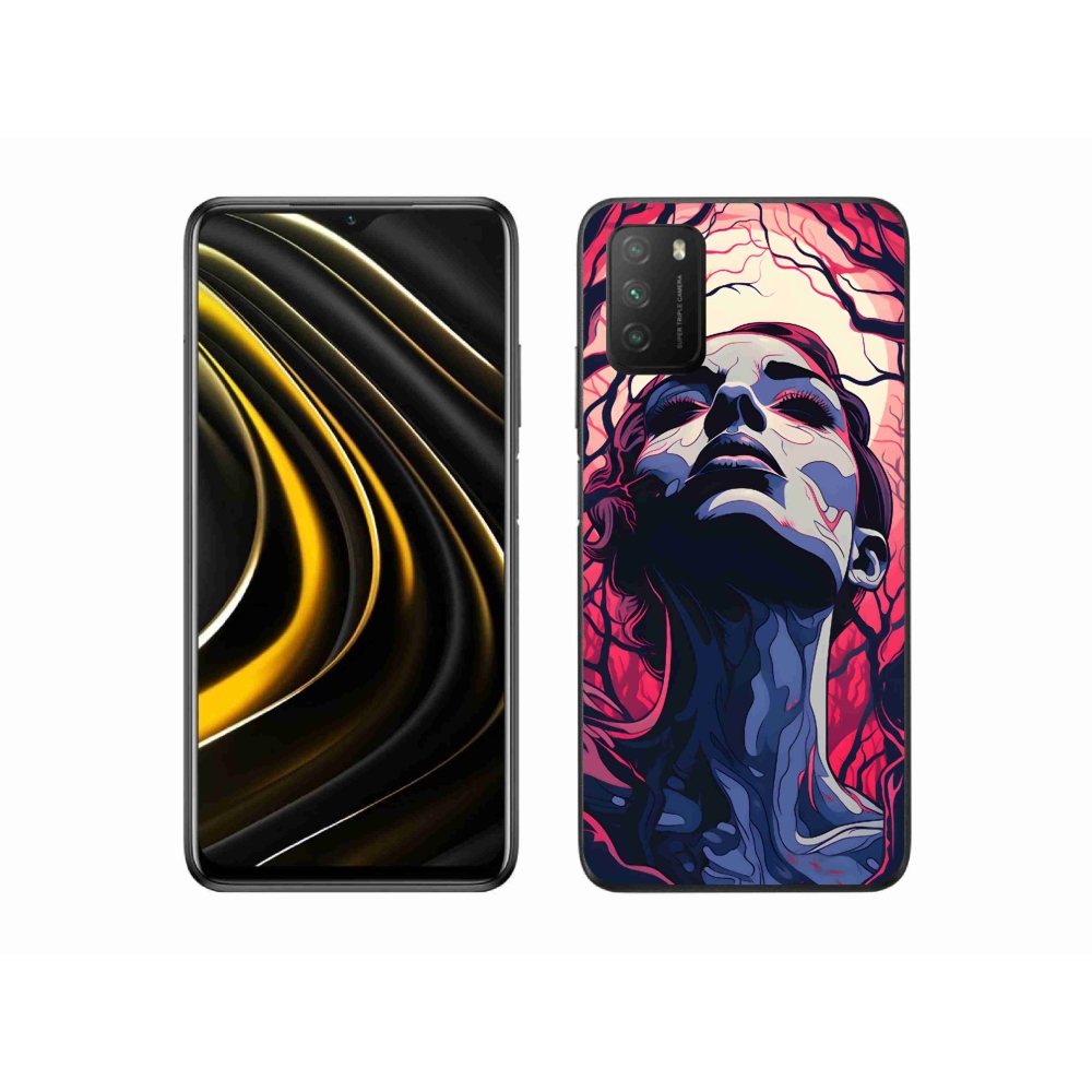 Gél borítás mmCase a Xiaomi Poco M3-hoz - absztrakt arc