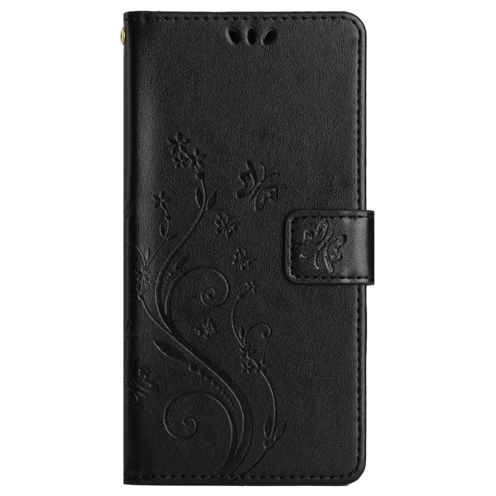 Virágok könyv tok Samsung Galaxy A26 5G-hez - fekete