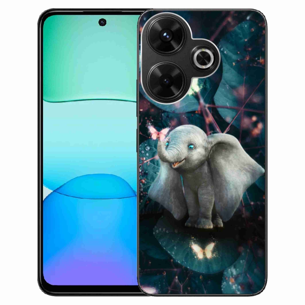 Gél borítás mmCase a Xiaomi Redmi 13 4G/Poco M6 4G - aranyos elefánthoz