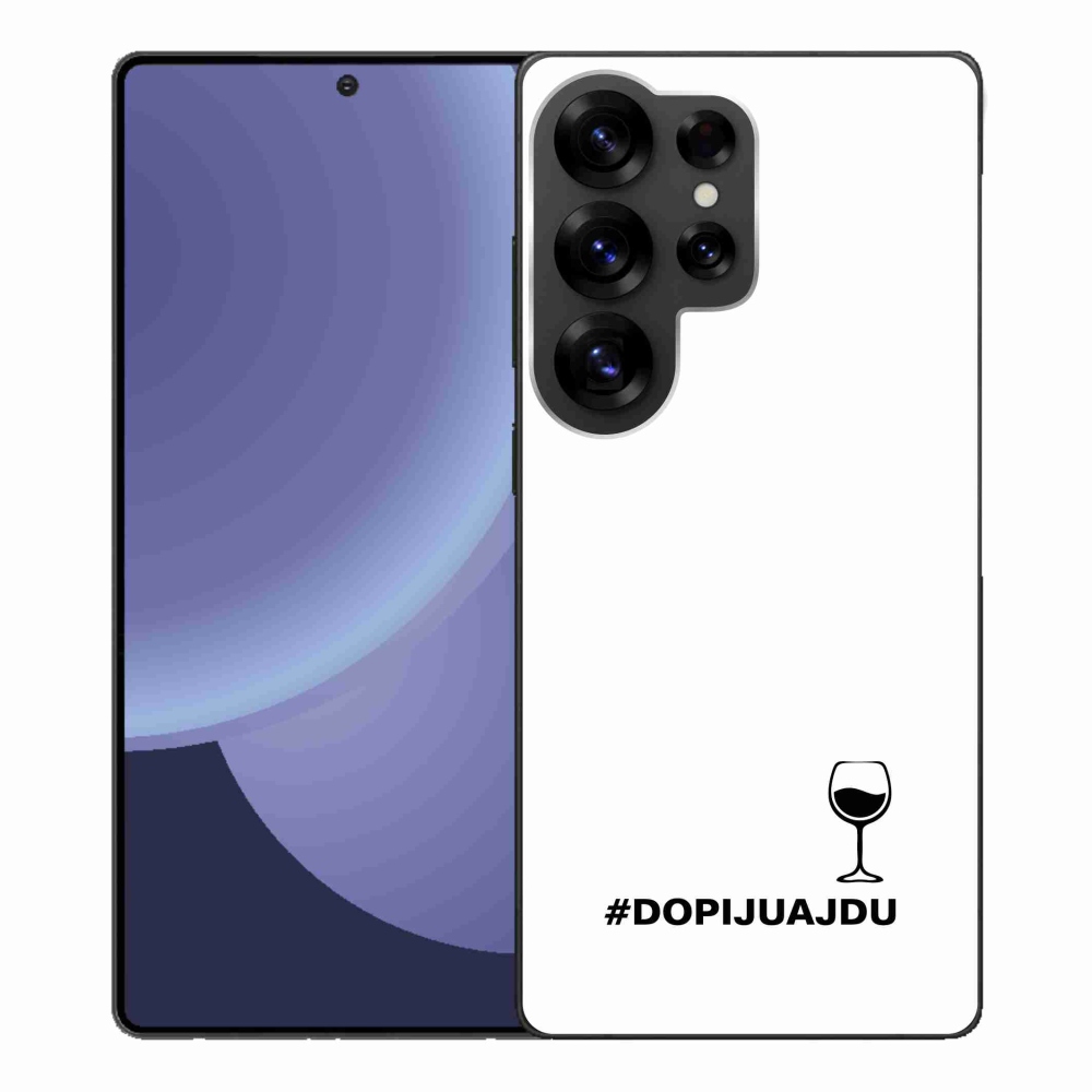 Gél borítás mmCase Samsung Galaxy S25 Ultra készülékhez - bor motívum fehér alapon