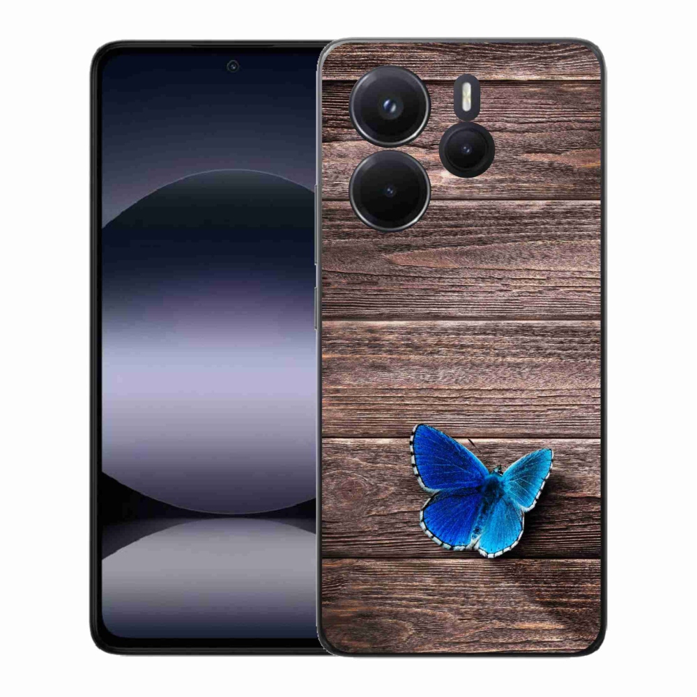 Gél borítás mmCase a Xiaomi Redmi Note 14-hez - kék pillangó 1