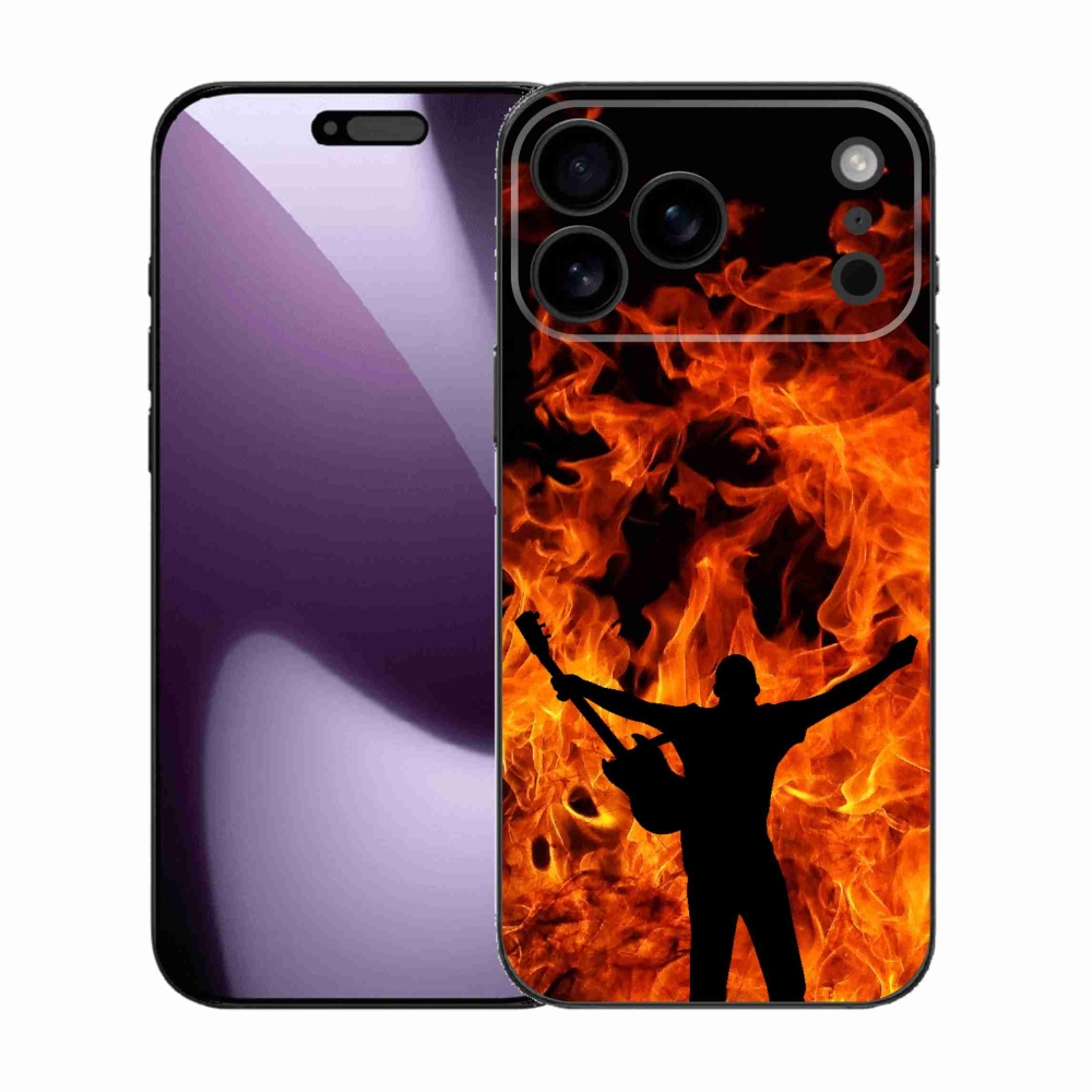 Gél borítás mmCase iPhone 17 Pro Max készülékhez - zenész és tűz