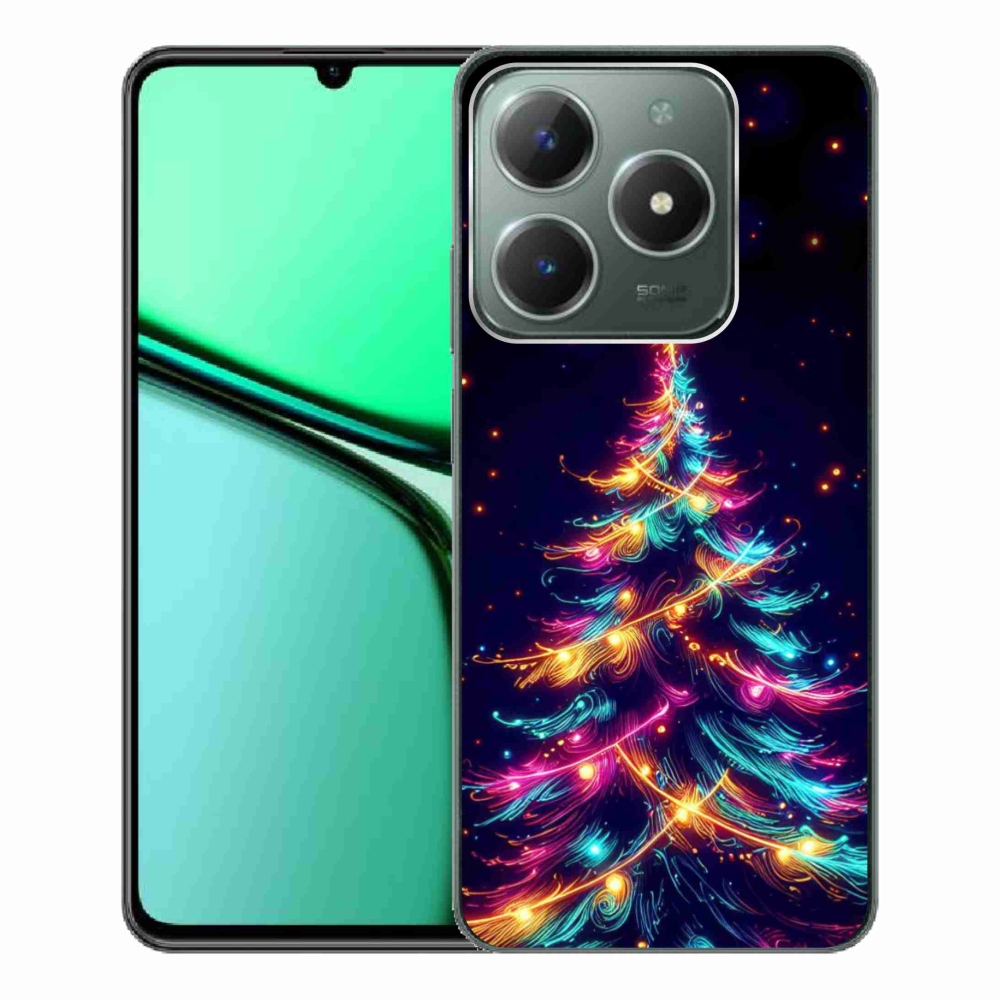 Gél borítás mmCase a Realme C61 készülékhez - neon karácsonyfa