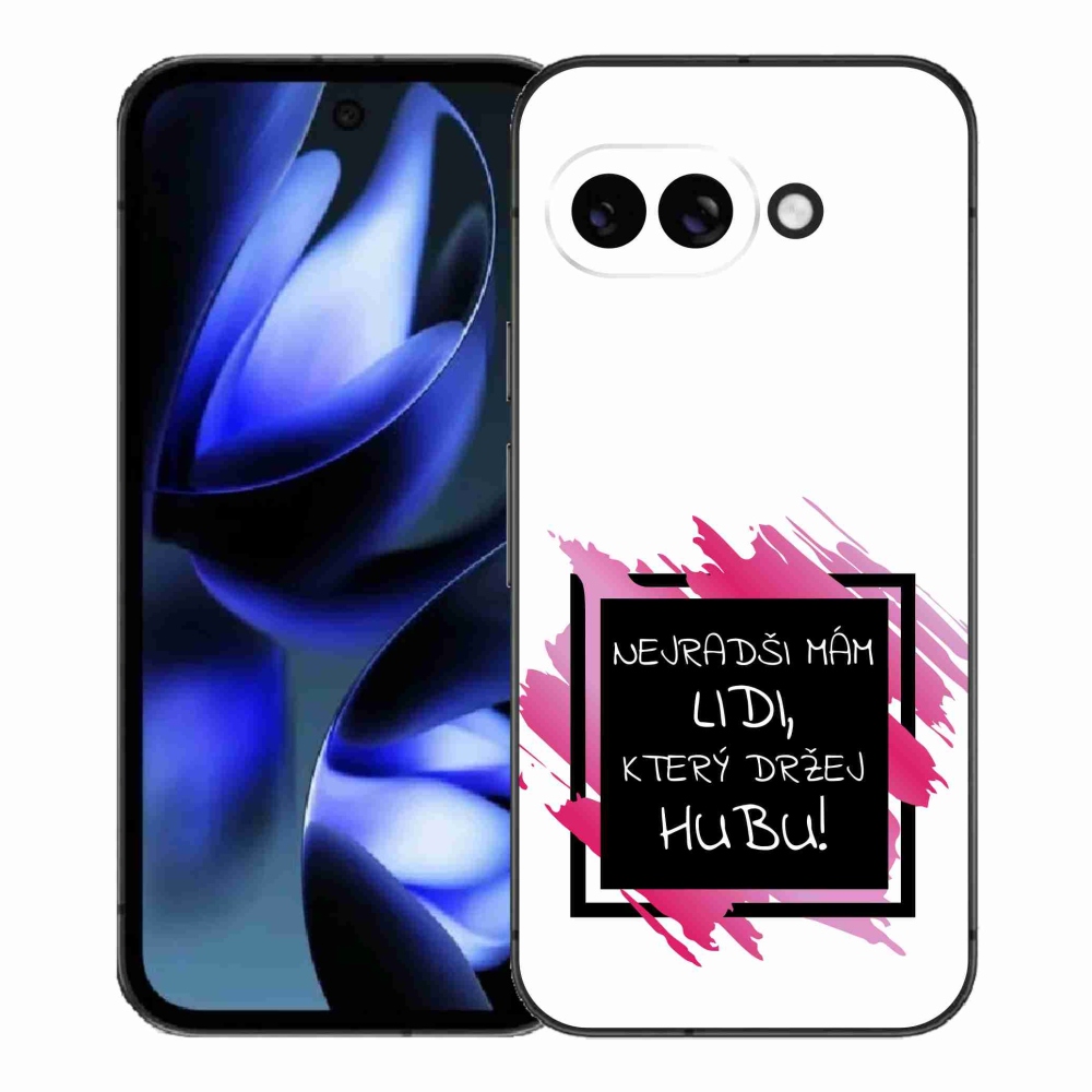 Gél borító mmCase a Google Pixel 9a számára - vicces szöveg 7 fekete és fehér háttérrel