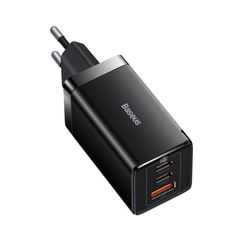 Baseus CCGP120201 GaN5 Pro gyors töltő USB-A + 2x USB-C 65 W, fekete