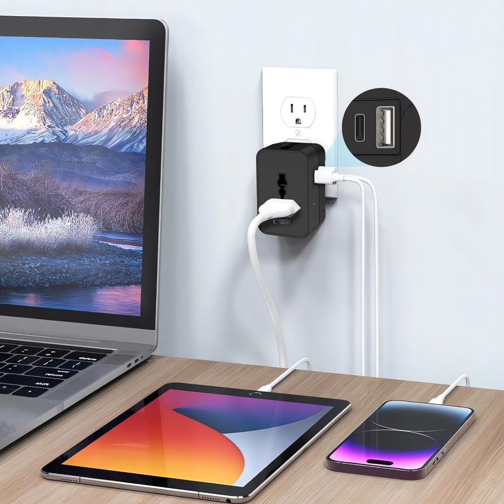 Tech-Protect TA300 univerzális utazóadapter EU / UK / US / AU