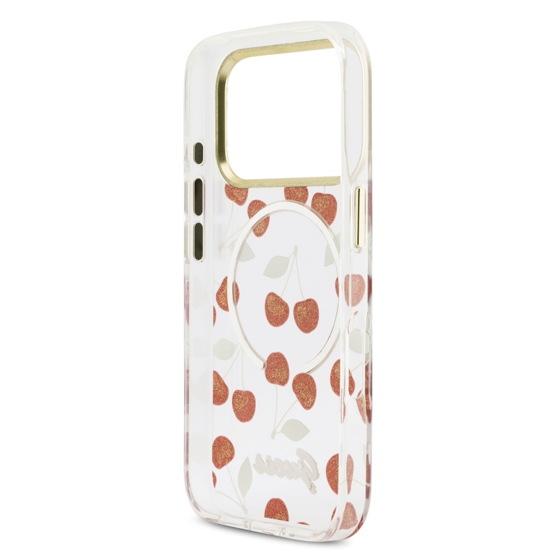 Guess IML Glitter Cherry MagSafe hátlap az iPhone 17 Pro készülékre