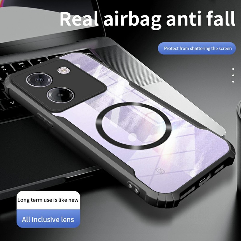 Tartós védőburkolat MagSafe támogatással a Xiaomi Poco M7 Pro 5G készülékhez - fekete