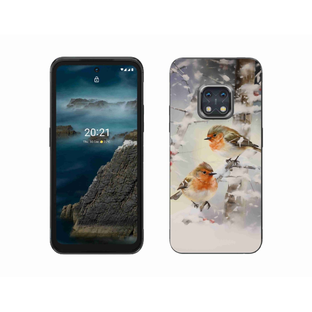 Zselés borítás mmCase a Nokia XR20 készülékhez - madarak télen