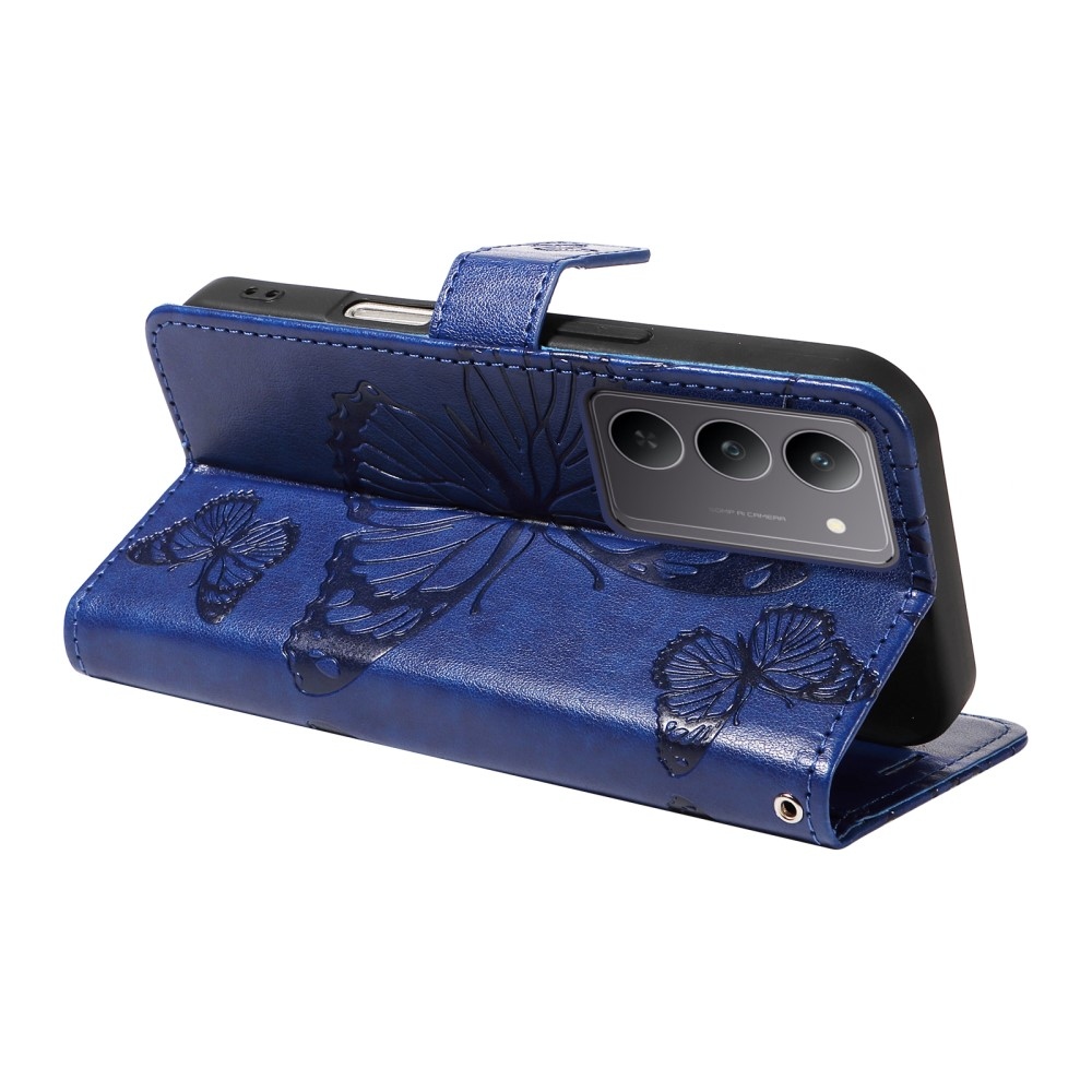 Nagy pillangó könyvtáska a Realme C75 készülékhez - kék