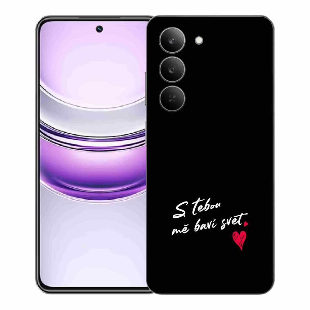 Gél borító mmCase a Realme 14x 5G készülékhez - szerelmes szöveg 1 fekete háttér