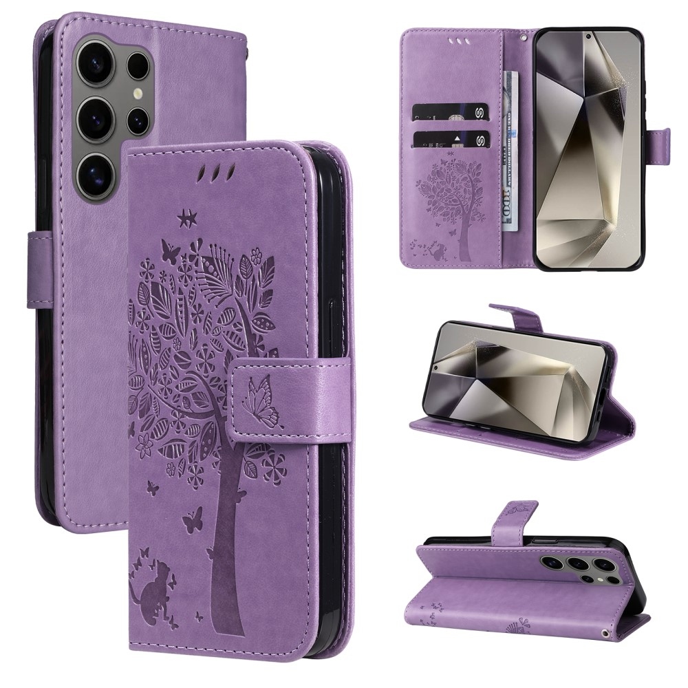 Fák könyve tok Samsung Galaxy S25 Ultra - világos lila