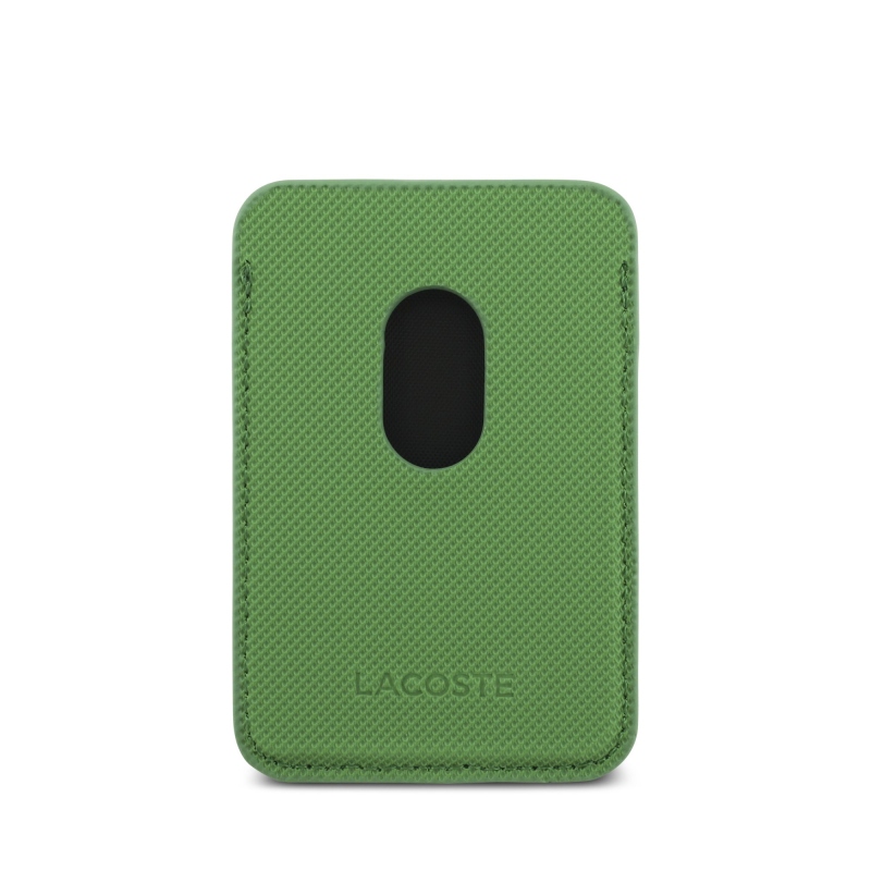 Lacoste Iconic Petit Pique MagSafe MagSafe hátlap + pénztárca iPhone 17 Pro Max-hoz Zöld