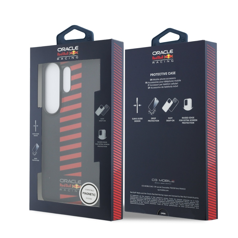 Red Bull PU bőr hálós Powerbar mágneses hátsó borító Samsung Galaxy S26 Ultra Navy számára