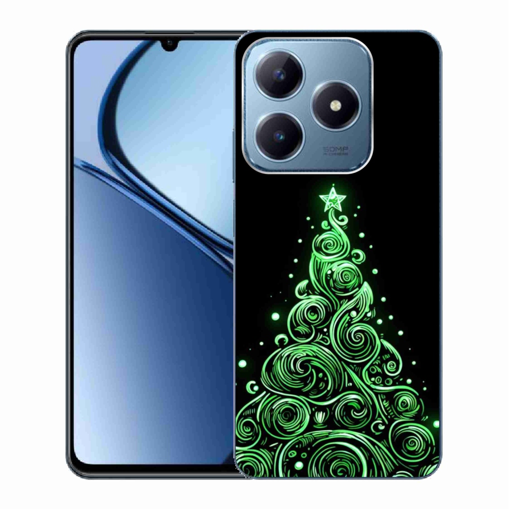 Gél borítás mmCase a Realme C63 készülékhez - neon karácsonyfa 3