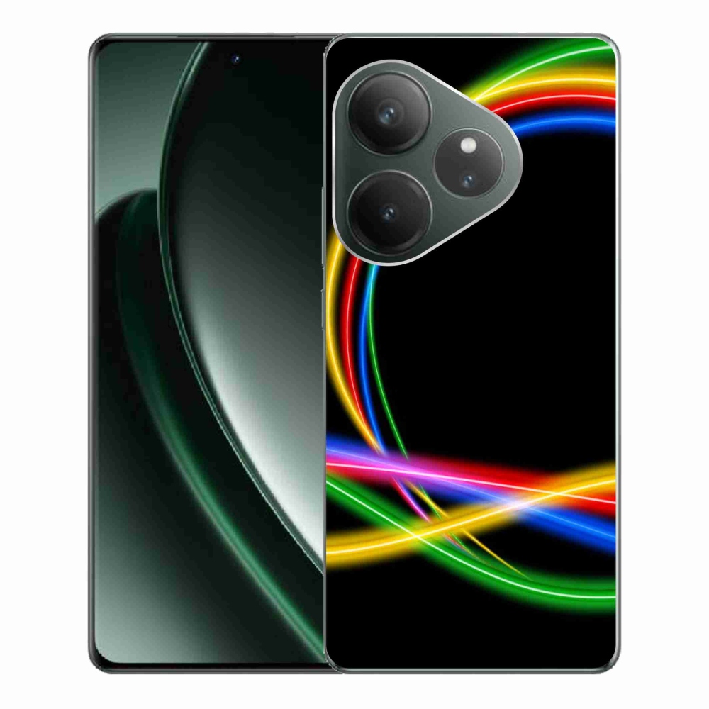 Gél tok mmCase a Realme GT 6 5G/GT 6T 5G számára - neon karikák