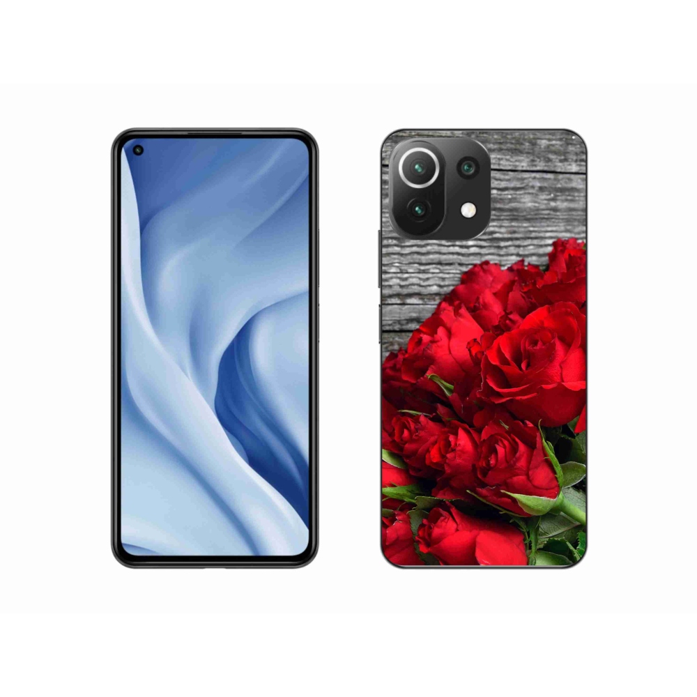 Gél borítás mmCase a Xiaomi Mi 11 Lite 4G/5G-hez - piros rózsa