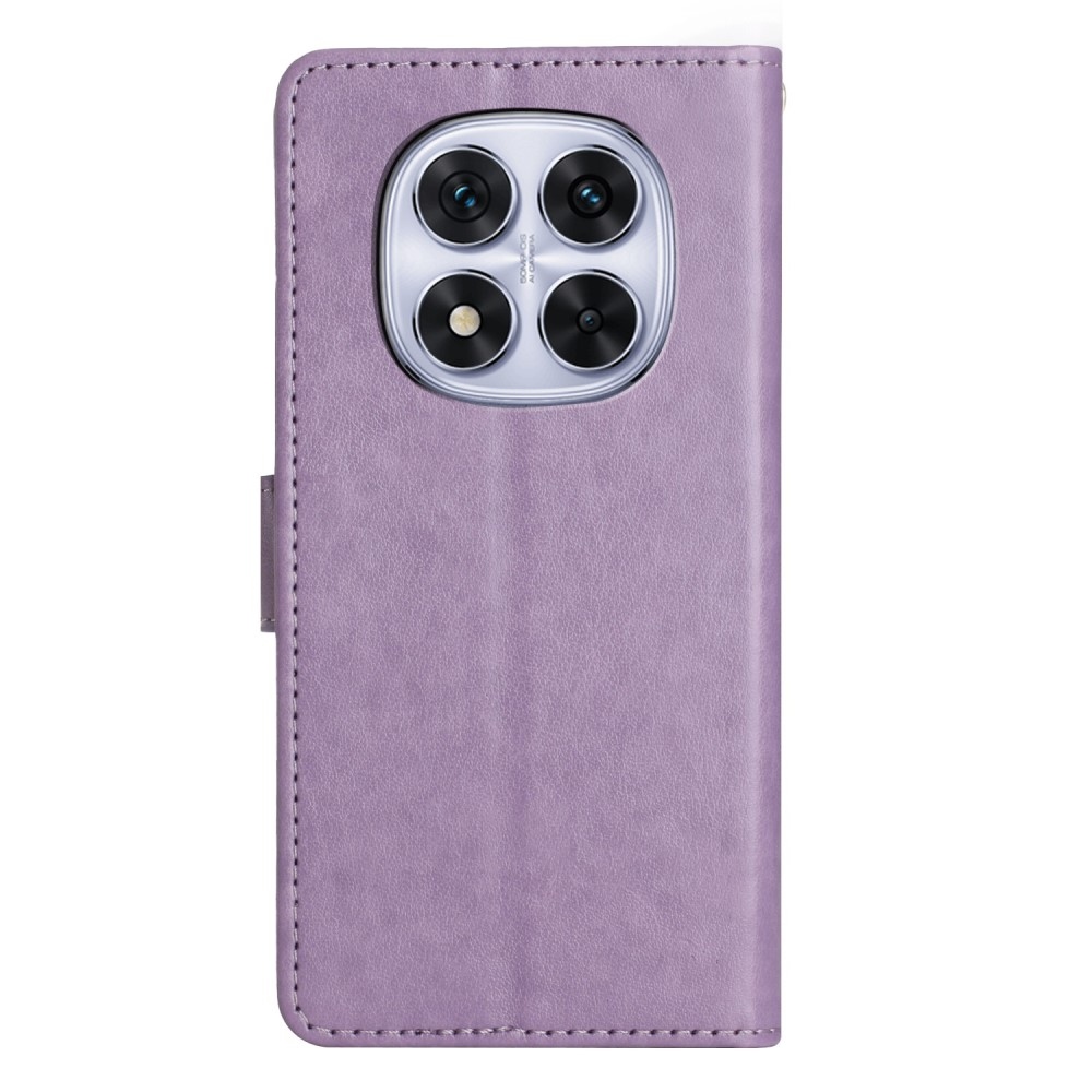 Virágok könyv tok Xiaomi Redmi Note 14 Pro 5G/Poco X7 5G - világos lila