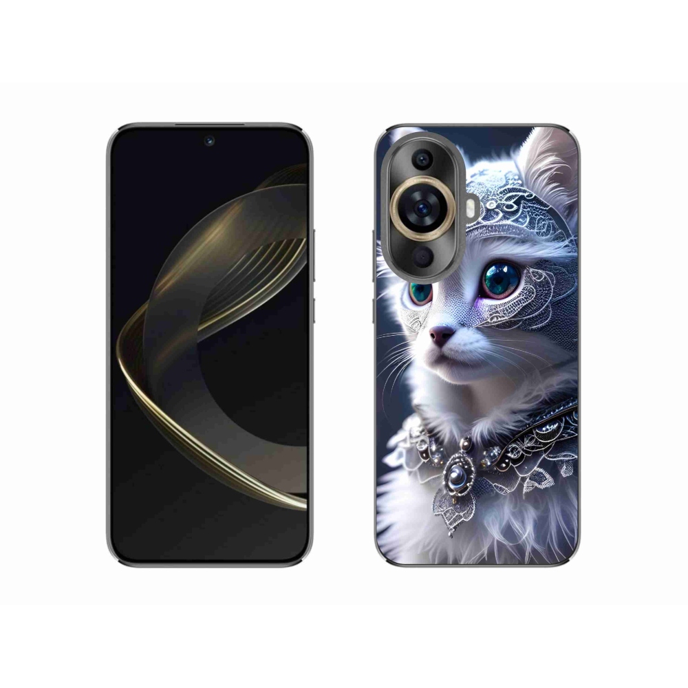Gél borítás mmCase a Huawei Nova 11 készülékhez - fehér macska