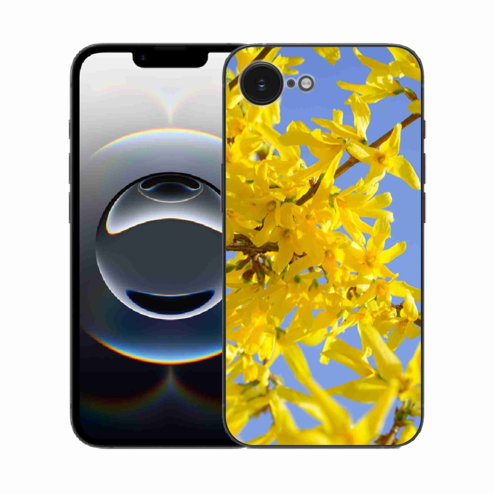 Gél borítás mmCase iPhone 16e készülékhez - sárga virágok