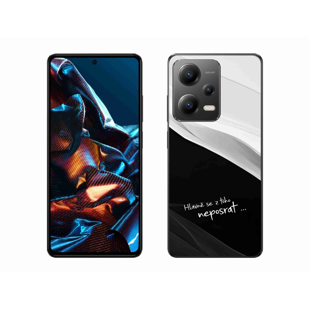 Gél borító mmCase a Xiaomi Redmi Note 12 Pro 5G-hez - vicces szöveg 13 fekete és fehér háttérrel