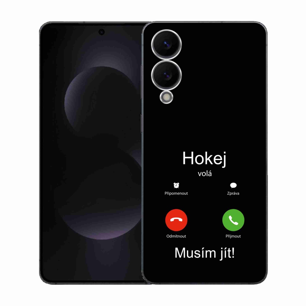 Gél borító mmCase Samsung Galaxy S25 Edge - hoki hívások fekete háttérrel