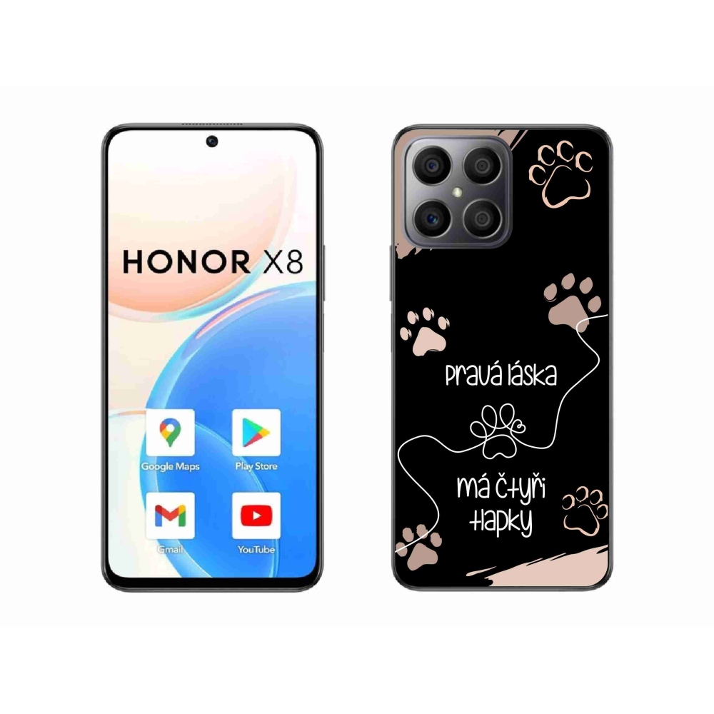 Gél borítás mmCase a Honor X8 4G készülékhez - kutya motívum 1 fekete háttér