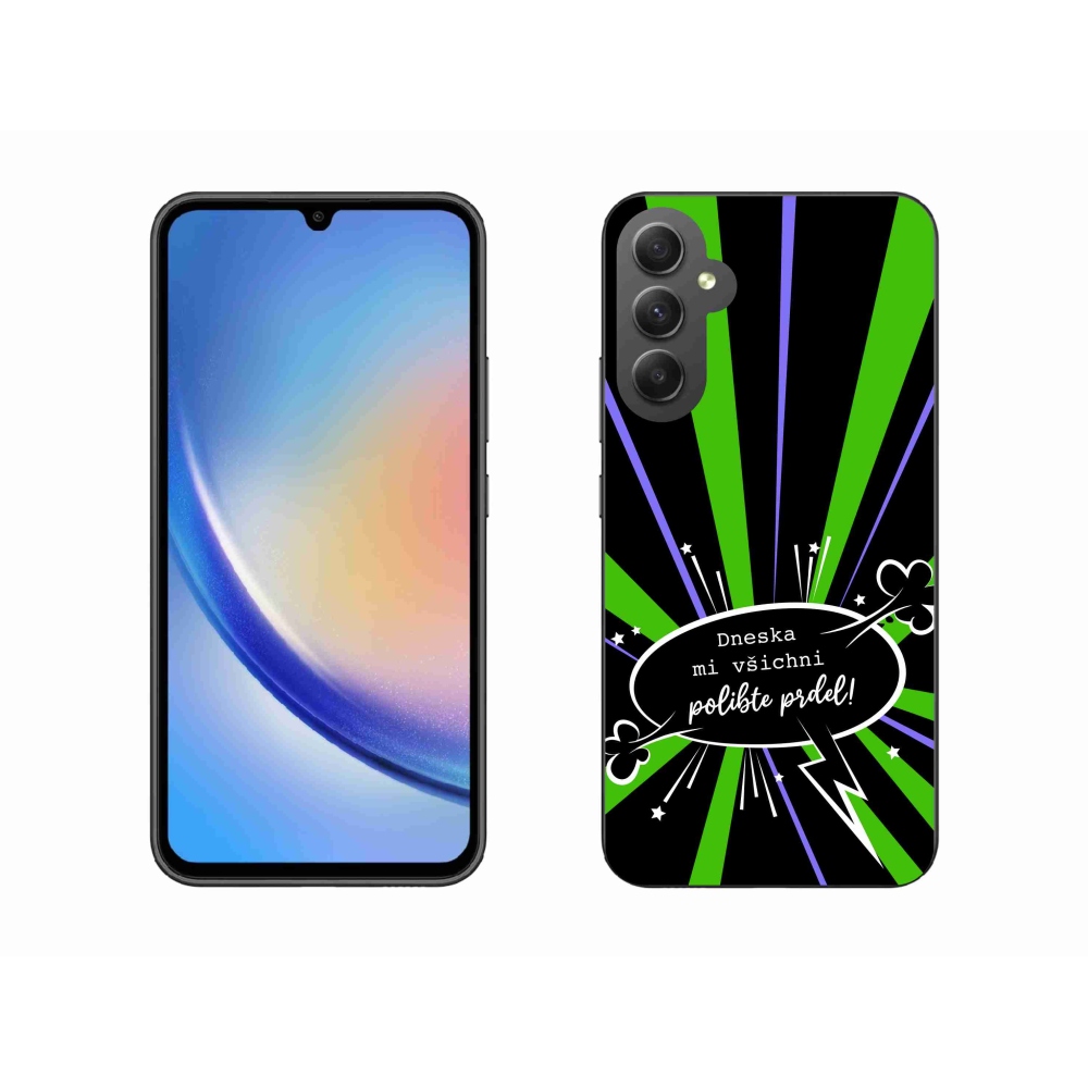 Gél borító mmCase Samsung Galaxy A34 5G - vicces szöveg 15 fekete háttérrel