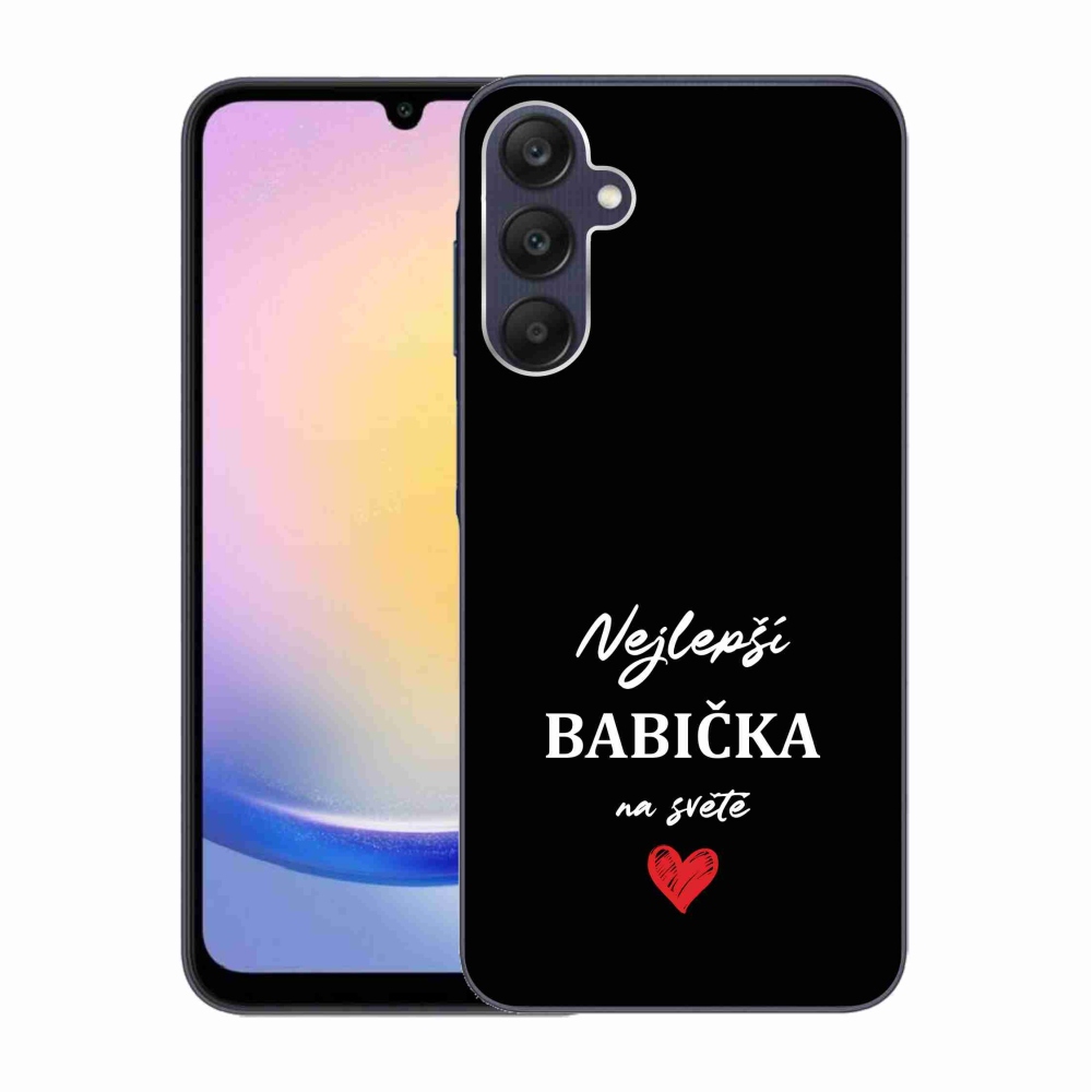 Gél borítás mmCase Samsung Galaxy A25 5G - Best Grandma 1 fekete háttérrel