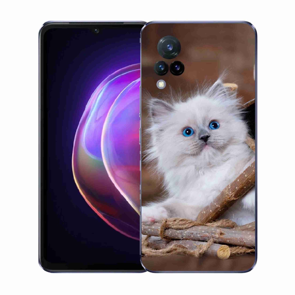 Zselés borítás mmCase a Vivo V21 4G/5G készülékhez - fehér cica