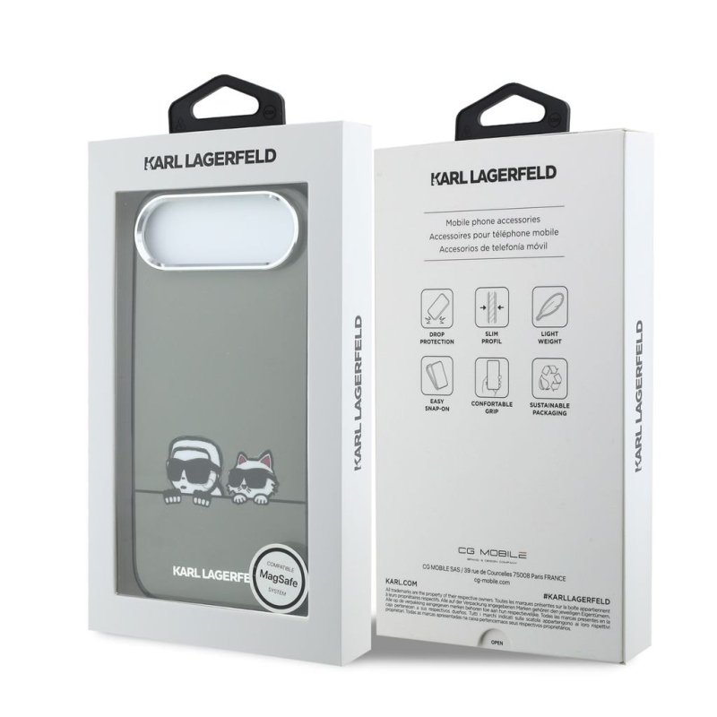 Karl Lagerfeld IML K&CH fejek logója MagSafe hátlap iPhone Air fekete színűre