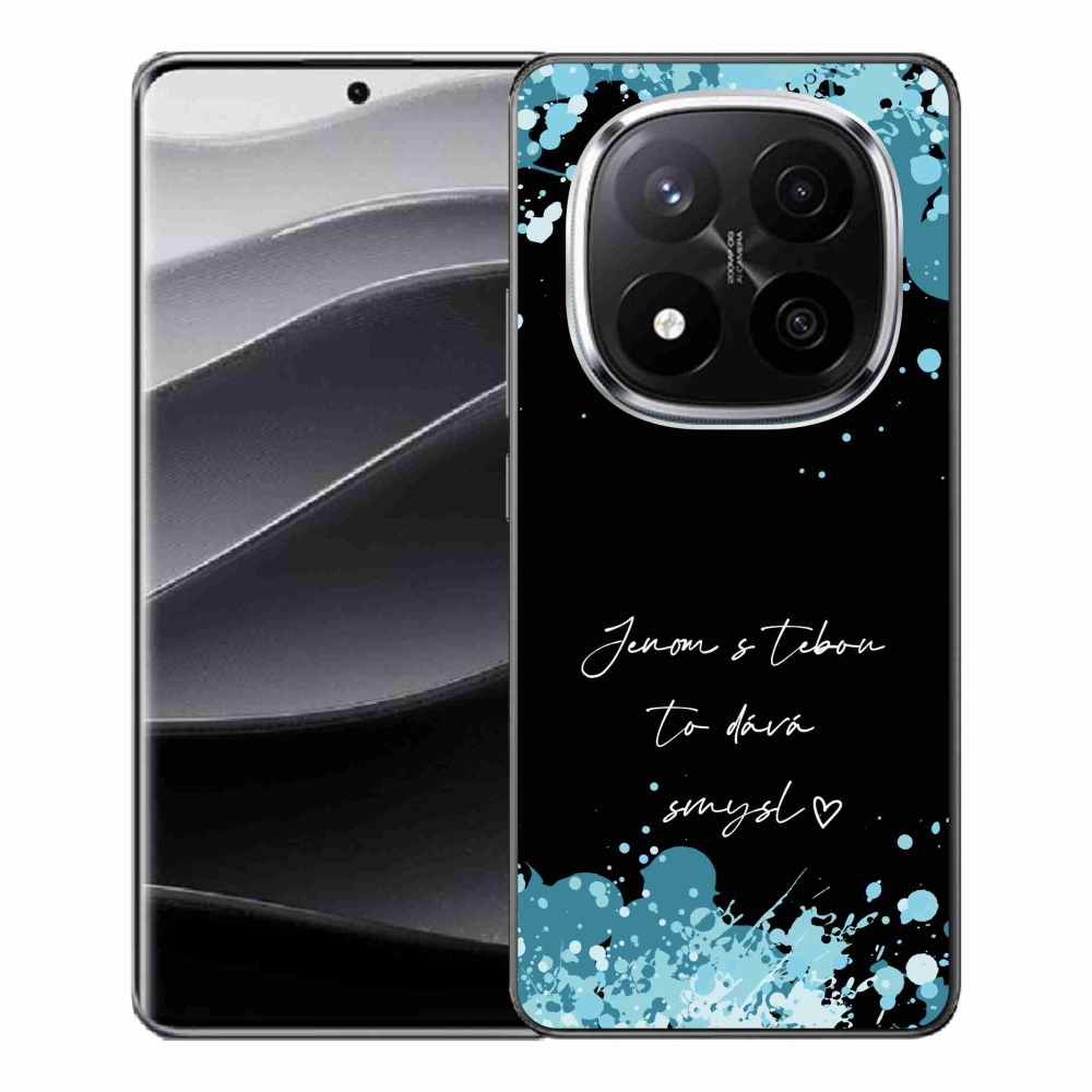 Gél borító mmCase a Xiaomi Redmi Note 14 Pro+ 5G - szerelmes szöveg fekete háttérrel