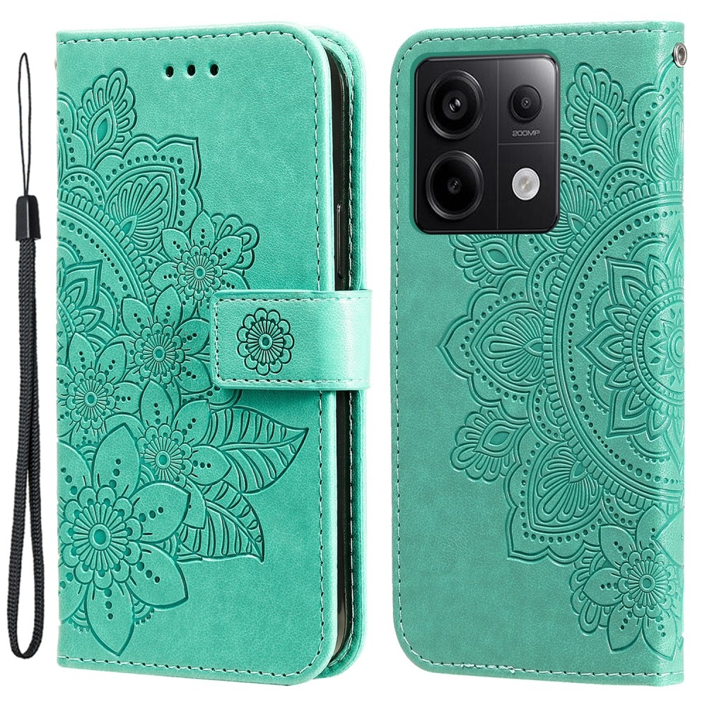 Mandala könyv tok a Xiaomi Redmi Note 13 Pro 5G/Poco X6 5G számára - teáskék színű
