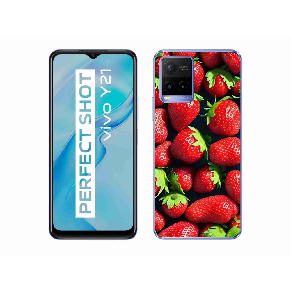 Zselés borítás mmCase a Vivo Y21/Y21s/Y33s készülékhez - eper