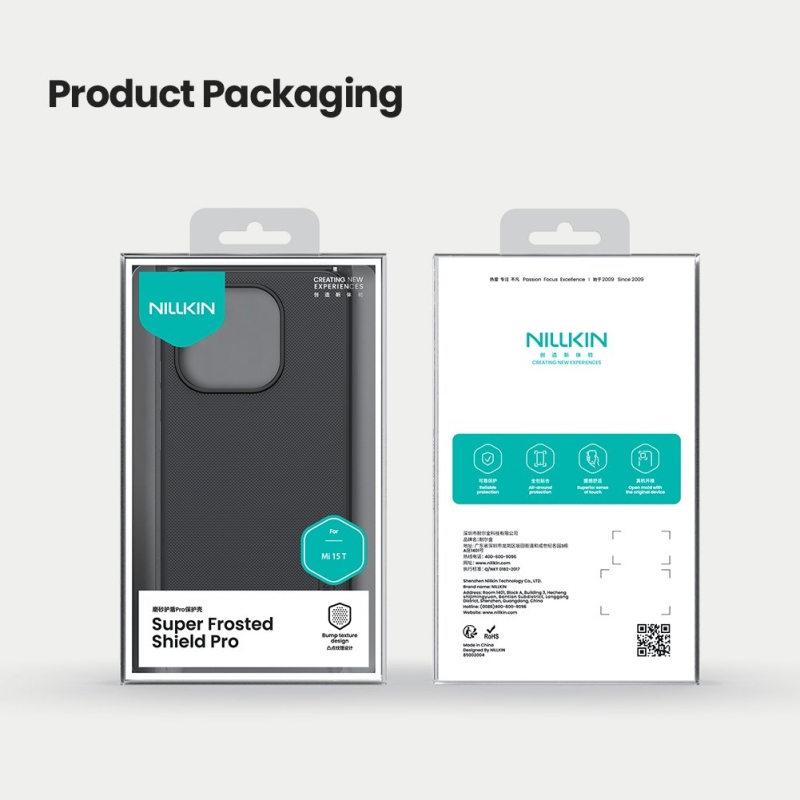 Nillkin Super Frosted PRO hátlap a Xiaomi 15T számára Fekete