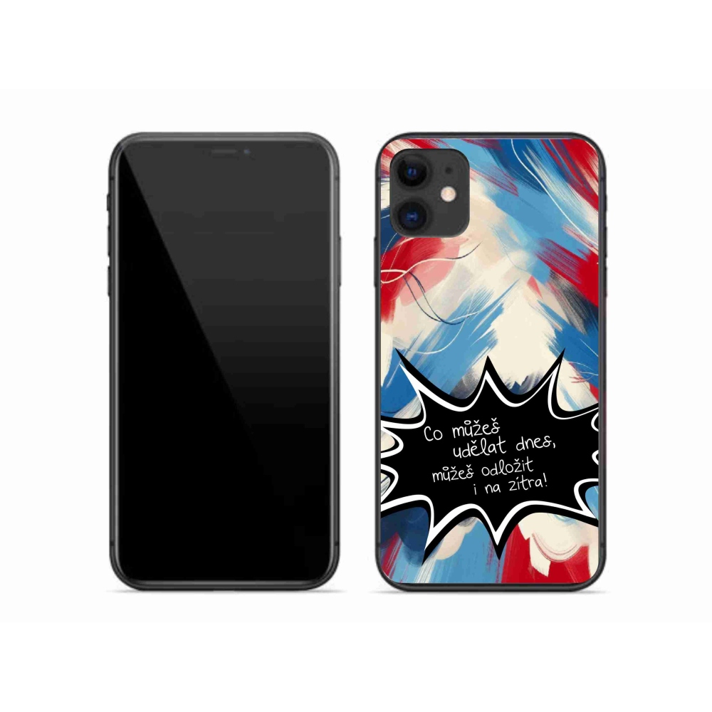 Gél borító mmCase iPhone 11 készülékhez - vicces szöveg 9 fekete háttér