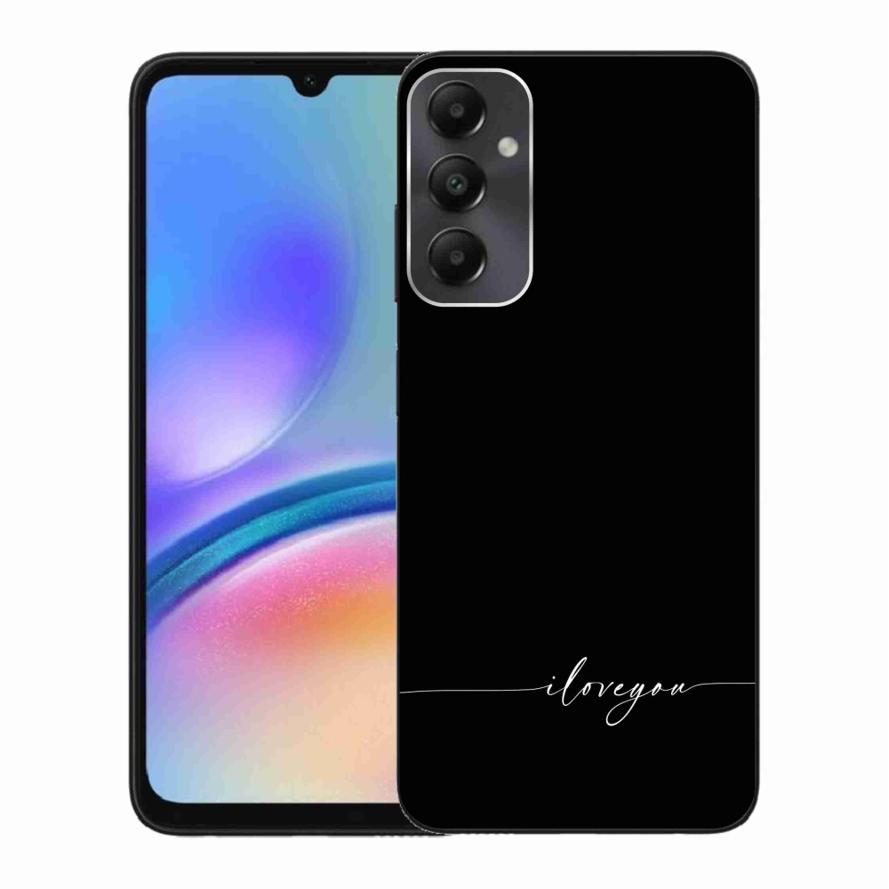 Gél borítás mmCase Samsung Galaxy A05s készülékhez - I love you fekete háttérrel