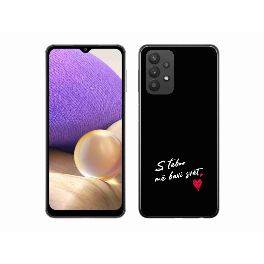 Gél borító mmCase Samsung Galaxy A32 5G - text in love 1 fekete háttér