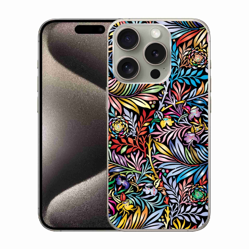 Zselés borítás mmCase iPhone 15 Pro készülékhez - virágok 5