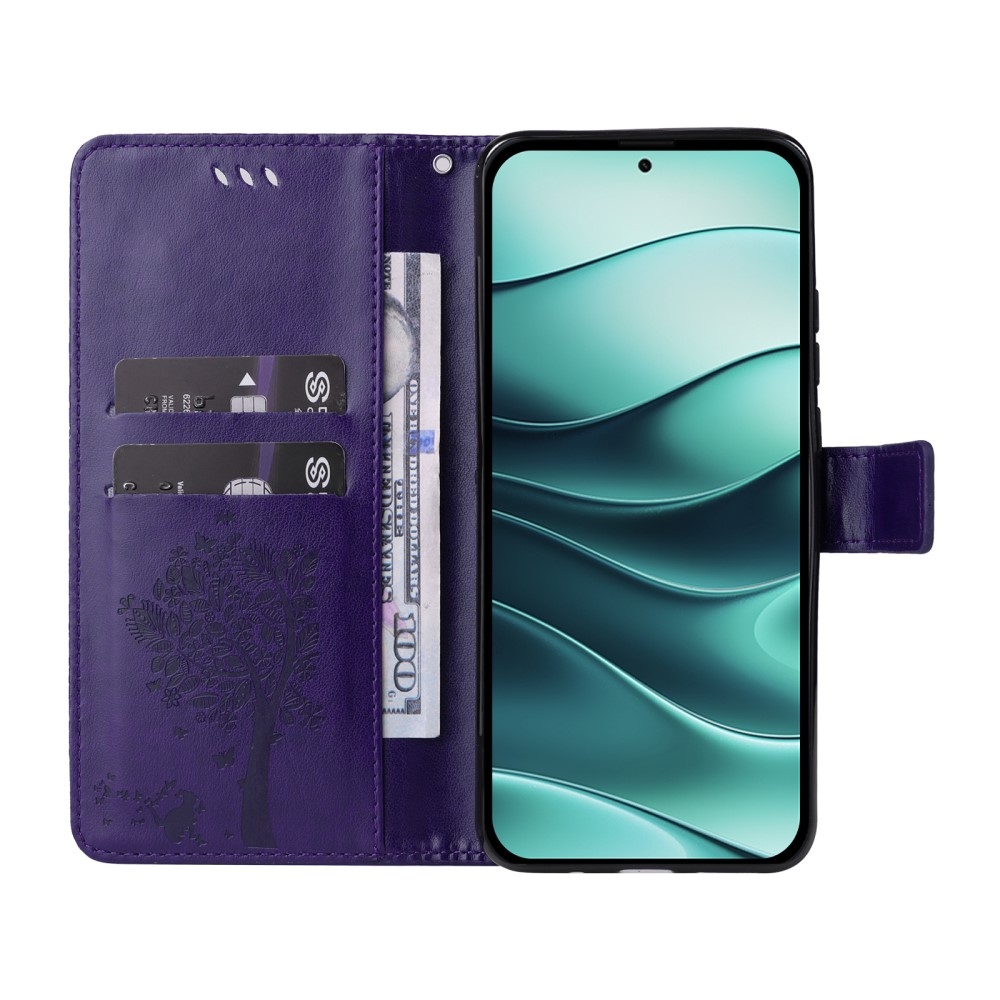 Fák könyve tok Xiaomi Redmi Note 14 5G - sötétlila