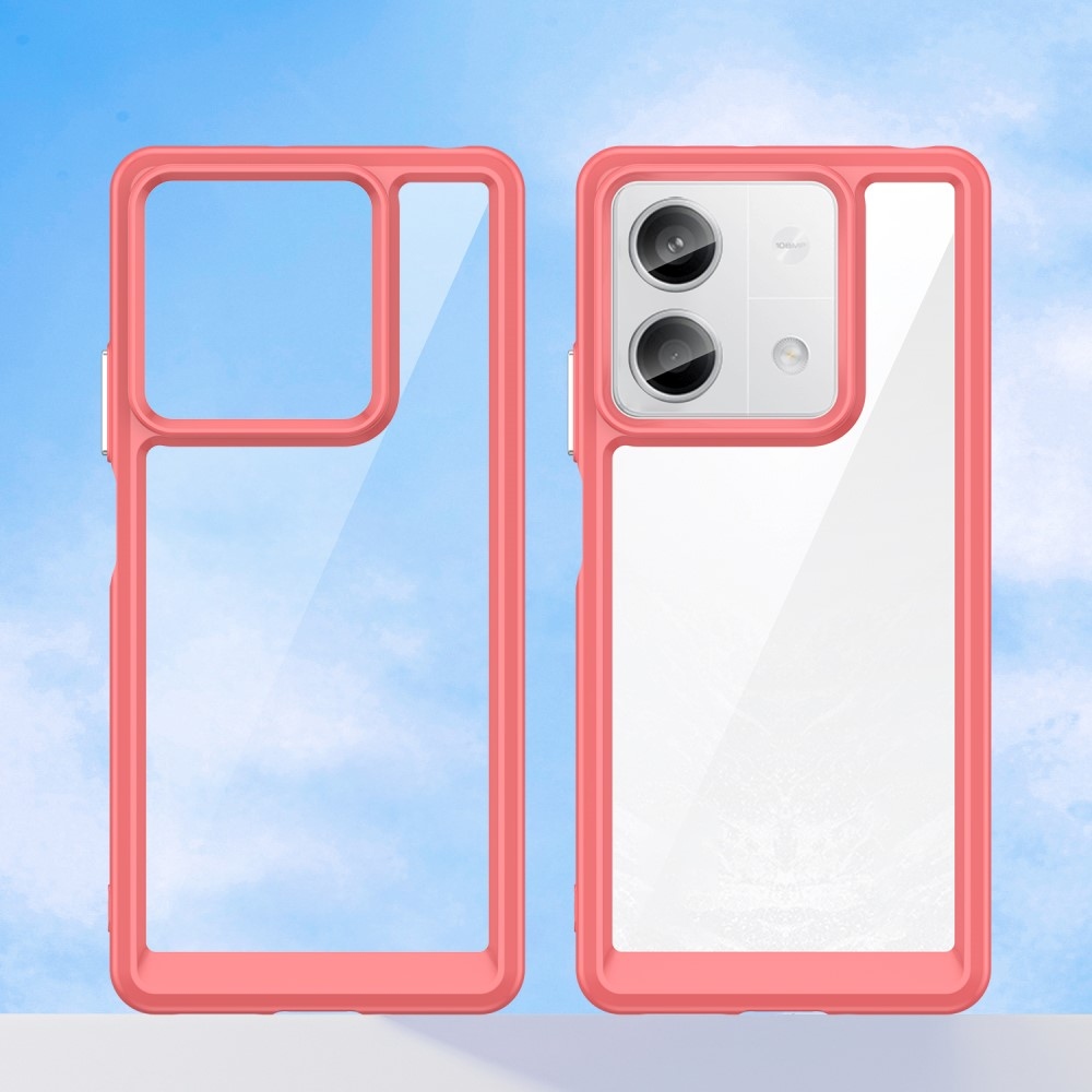 Gél tok fix hátlappal a Xiaomi Redmi Note 13 5G-re - piros színű