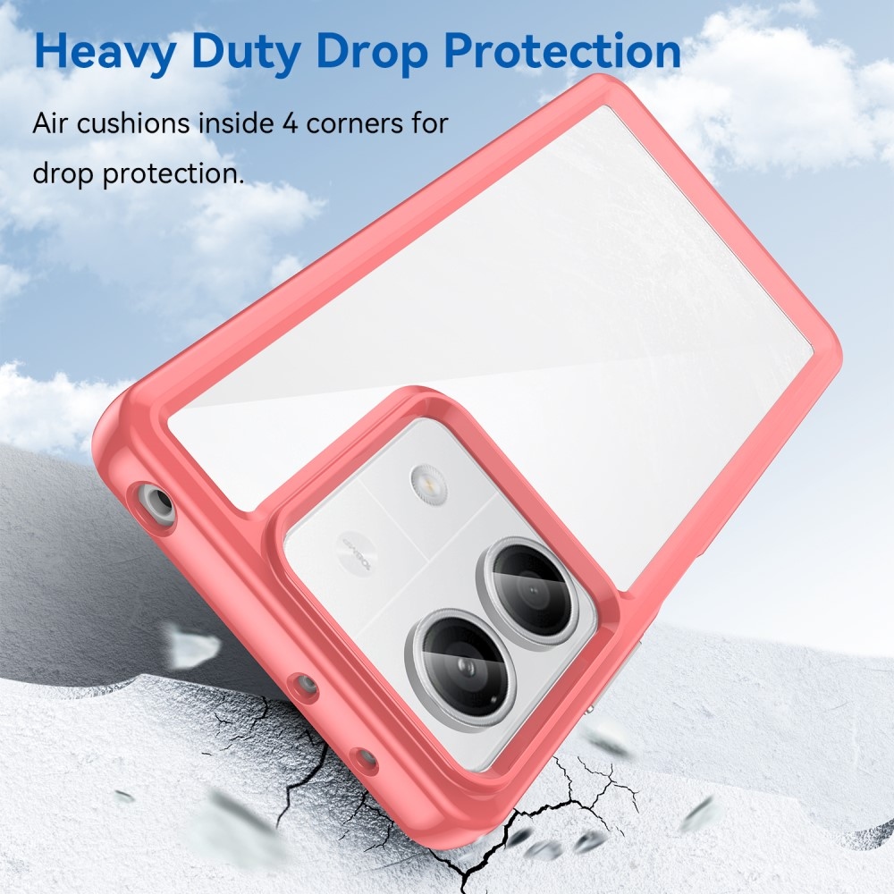 Gél tok fix hátlappal a Xiaomi Redmi Note 13 5G-re - piros színű