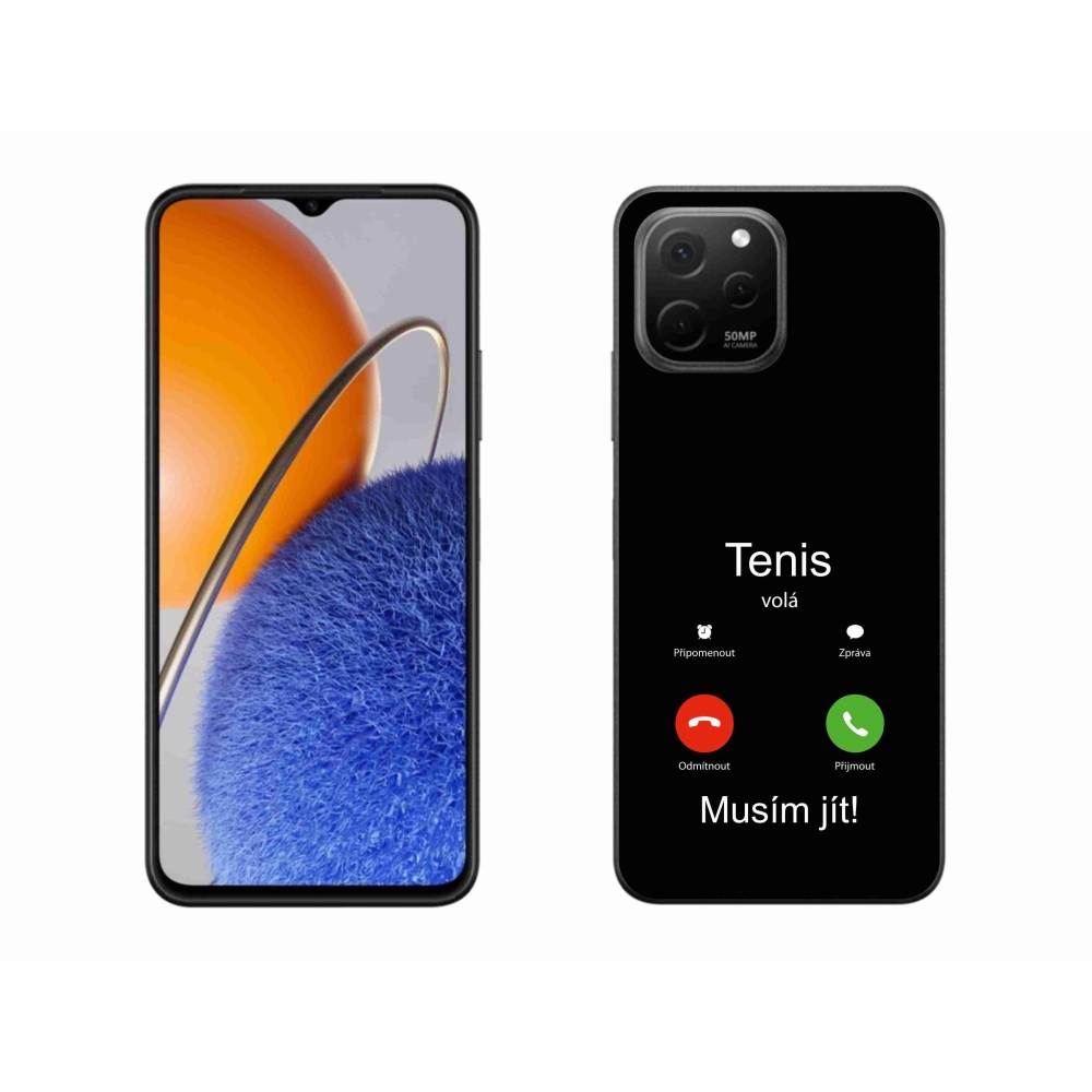 Gél borítás mmCase a Huawei Nova Y61-en - teniszhívások fekete háttérrel