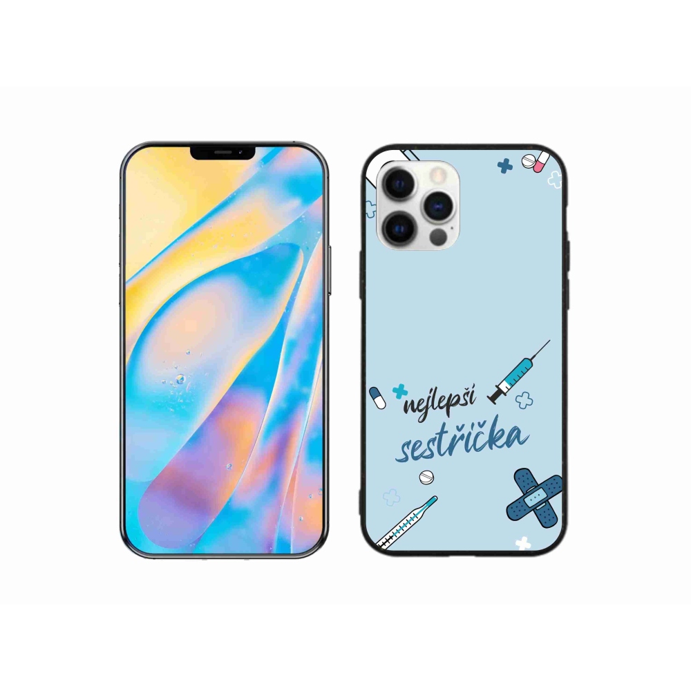 Gélborítás mmCase iPhone 12 Pro - legjobb kishúg kék háttérrel