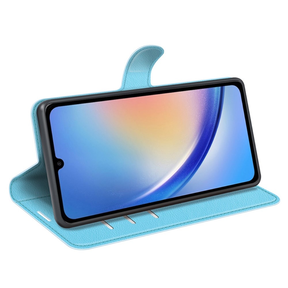 Litchi könyv tok Samsung Galaxy A35 5G - kék