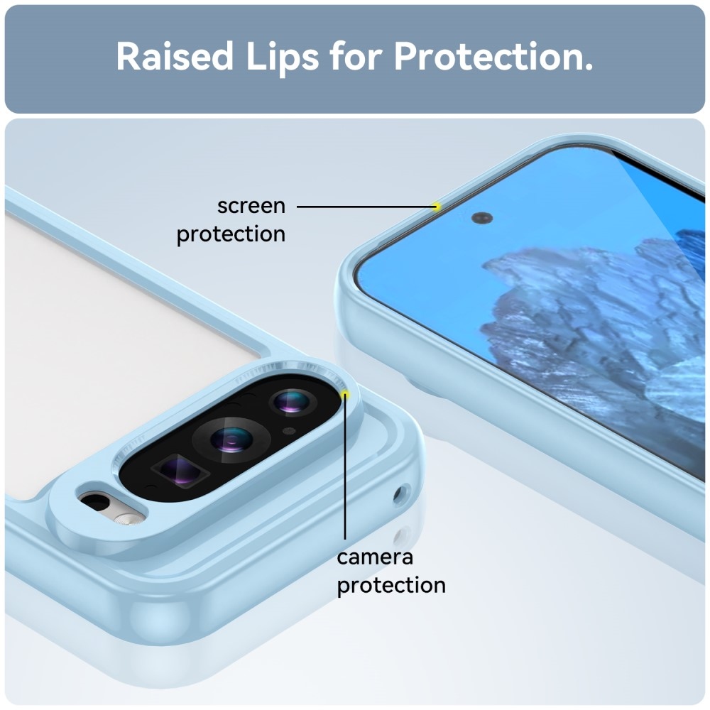 Gél tok kemény hátlappal a Google Pixel 9/9 Pro számára - kék