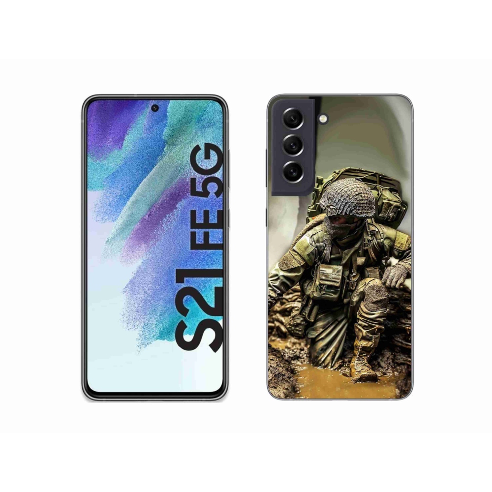 Zselés borítás mmCase Samsung Galaxy S21 FE 5G - katonás