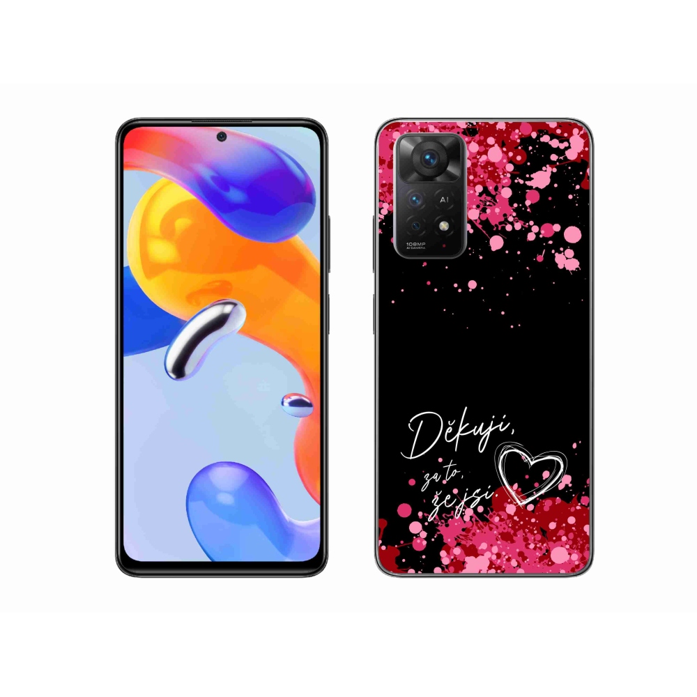 Gél borító mmCase a Xiaomi Redmi Note 11 Pro 4G/5G - love text 2 fekete háttérrel