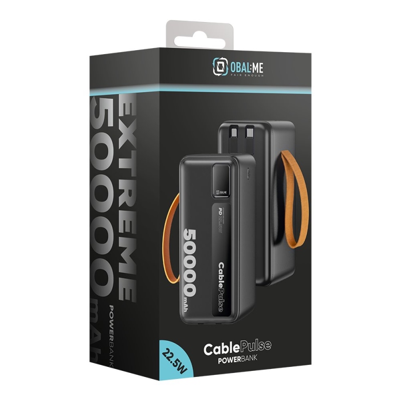 CSOMAGOLÁS: ME CablePulse Powerbank 50000mAh 22,5W Fekete