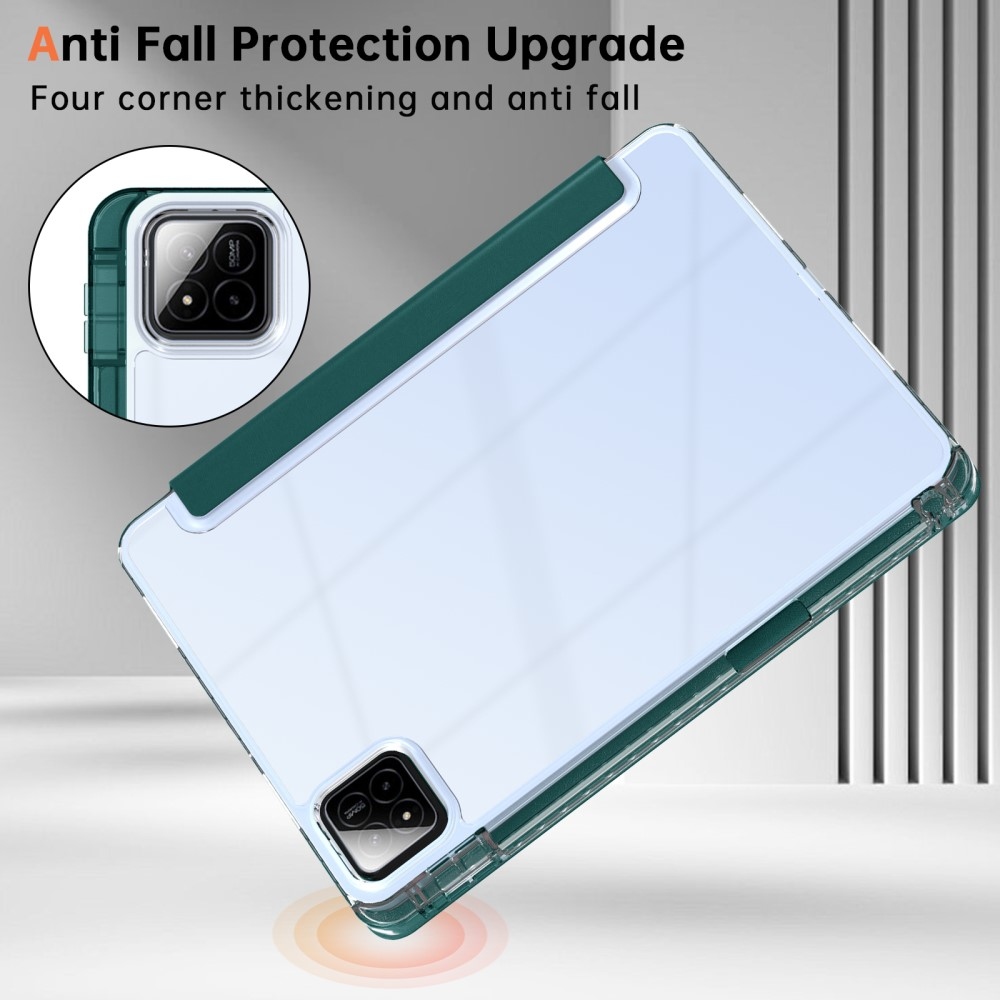 Origami intelligens pozicionáló tok Xiaomi Pad 7/7 Pro táblagéphez - sötétzöld